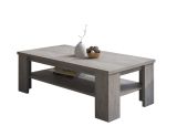 Tavolino da Salotto Grigio Rovere Grigio un Vano Forma Rettangolare 130x67x41h cm, Sfumatura Colore Ripiano Rovere Grigio - Carlazzo