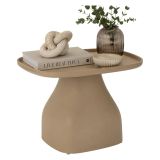 Tavolino da Salotto Grigio Tortora Adatto per Indoor-outdoor Angoli Arrotondati Forma Quadrato 48x48x38h cm, Colore Ripiano Grigio - Derben