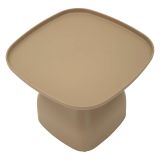 Tavolino da Salotto Grigio Tortora Adatto per Indoor-outdoor Angoli Arrotondati Forma Quadrato 48x48x38h cm, Colore Ripiano Grigio - Derben