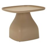 Tavolino da Salotto Grigio Tortora Adatto per Indoor-outdoor Angoli Arrotondati Forma Quadrato 48x48x38h cm, Colore Ripiano Grigio - Derben