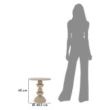 Tavolino da Salotto Grigio Tortora Trasparente Forma Rotondo Colore Ripiano Trasparente 41x41x42h cm, Materiale Struttura in Vetro - Fameso