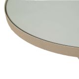 Tavolino da Salotto Grigio Tortora Trasparente Forma Rotondo Colore Ripiano Trasparente 41x41x42h cm, Materiale Struttura in Vetro - Fameso