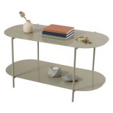 Tavolino da Salotto Grigio Tortora un Vano Forma Ovale 100x45x51h cm, Sfumatura Colore Ripiano Tortora - Verzate
