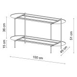 Tavolino da Salotto Grigio Tortora un Vano Forma Ovale 100x45x51h cm, Sfumatura Colore Ripiano Tortora - Verzate