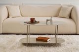 Tavolino da Salotto Grigio Tortora un Vano Forma Ovale 100x45x51h cm, Sfumatura Colore Ripiano Tortora - Verzate