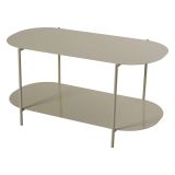 Tavolino da Salotto Grigio Tortora un Vano Forma Ovale 100x45x51h cm, Sfumatura Colore Ripiano Tortora - Verzate