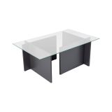 Tavolino da salotto Illasi, Tavolo basso da caffè, Portariviste per divano, Ripiano da soggiorno, 105x65 h40 cm, Antracite