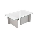 Tavolino da salotto Illasi, Tavolo basso da caffè, Portariviste per divano, Ripiano da soggiorno, 105x65 h40 cm, Grigio