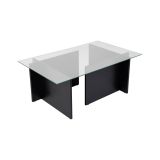 Tavolino da salotto Illasi, Tavolo basso da caffè, Portariviste per divano, Ripiano da soggiorno, 105x65 h40 cm, Nero