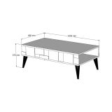 Tavolino da salotto Kitalpha, Tavolo basso da soggiorno, Ripiano da caffè, Tavolino per divano, 105x60h38 cm, Noce e Antracite