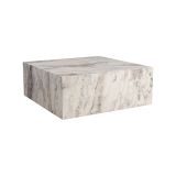 Tavolino da salotto Lemina, Tavolo basso da caffè, Portariviste per divano, Ripiano da soggiorno, 90x90 h35 cm, Marmo
