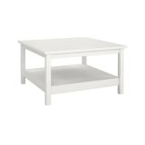 Tavolino da salotto Leonie, Tavolo basso da caffè, Portariviste per divano, Ripiano da soggiorno, 81x81 h45 cm, Bianco