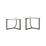 Tavolino da salotto Lunaria, Tavolo basso da soggiorno, Ripiano da caffè, Tavolino per divano, 82x58h40 cm, Nero