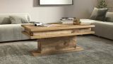 Tavolino da Salotto Marrone Acero Forma Rettangolare Materiale Piano in Legno Nobilitato 100x55x42h cm, Colore Ripiano Marrone Made in Italy - Leon