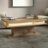 Tavolino da Salotto Marrone Acero Luce led Forma Rettangolare 100x55x42h cm, Colore Ripiano Marrone Made in Italy - Iside