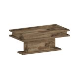 Tavolino da Salotto Marrone Acero Luce led Forma Rettangolare 100x55x42h cm, Colore Ripiano Marrone Made in Italy - Iside