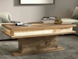 Tavolino da Salotto Marrone Acero Luce led Forma Rettangolare 100x55x42h cm, Colore Ripiano Marrone Made in Italy - Iside