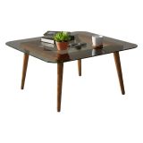 Tavolino da Salotto Marrone Bronzo Effetto Fume Forma Rettangolare 80x80x40h cm, Sfumatura Colore Struttura Bronzo - Mezzagno
