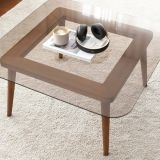 Tavolino da Salotto Marrone Bronzo Effetto Fume Forma Rettangolare 80x80x40h cm, Sfumatura Colore Struttura Bronzo - Mezzagno