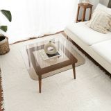 Tavolino da Salotto Marrone Bronzo Effetto Fume Forma Rettangolare 80x80x40h cm, Sfumatura Colore Struttura Bronzo - Mezzagno
