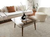 Tavolino da Salotto Marrone Bronzo Effetto Fume Forma Rettangolare 80x80x40h cm, Sfumatura Colore Struttura Bronzo - Mezzagno