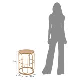 Tavolino da Salotto Marrone Effetto Rattan Forma Rotondo 40x40x55h cm, Colore Ripiano Marrone - Socotr