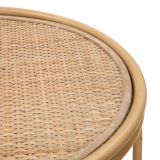 Tavolino da Salotto Marrone Effetto Rattan Forma Rotondo 40x40x55h cm, Colore Ripiano Marrone - Socotr