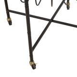 Tavolino da Salotto Marrone Nero con Ruote Forma Rotondo 57x65x71h cm, Colore Ripiano Trasparente - TamDao