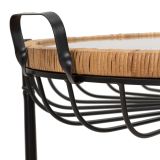 Tavolino da Salotto Marrone Nero con Ruote Forma Rotondo 57x65x71h cm, Colore Ripiano Trasparente - TamDao