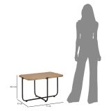 Tavolino da Salotto Marrone Nero Effetto Rattan Forma Rettangolare 75x55x47h cm, Colore Ripiano Marrone - Fali