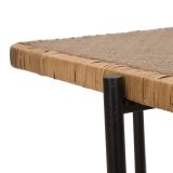 Tavolino da Salotto Marrone Nero Effetto Rattan Forma Rettangolare 75x55x47h cm, Colore Ripiano Marrone - Fali