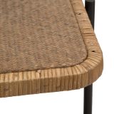 Tavolino da Salotto Marrone Nero Effetto Rattan Forma Rettangolare 75x55x47h cm, Colore Ripiano Marrone - Fali