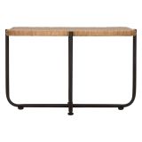 Tavolino da Salotto Marrone Nero Effetto Rattan Forma Rettangolare 75x55x47h cm, Colore Ripiano Marrone - Fali