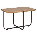 Tavolino da Salotto Marrone Nero Effetto Rattan Forma Rettangolare 75x55x47h cm, Colore Ripiano Marrone - Fali