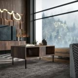 Tavolino da Salotto Marrone Noce 2 Vani Forma Rettangolare 100x55x43h cm, Sfumatura Colore Ripiano Noce - Gadon