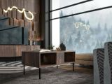 Tavolino da Salotto Marrone Noce 2 Vani Forma Rettangolare 100x55x43h cm, Sfumatura Colore Ripiano Noce - Gadon