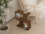 Tavolino da Salotto Marrone Noce 2 Vani Forma Rettangolare 45x17x51h cm, Sfumatura Colore Ripiano Noce - Flero