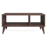 Tavolino da Salotto Marrone Noce 2 Vani Forma Rettangolare 90x40x55h cm, Materiale Piano in Legno Nobilitato