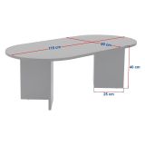 Tavolino da Salotto Marrone Noce Beige Marmo Forma Ovale Materiale Piano in Legno Nobilitato 119x60x40h cm, Colore Ripiano Beige - Elain