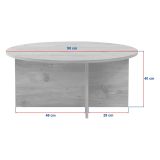 Tavolino da Salotto Marrone Noce Beige Marmo Forma Ovale Materiale Piano in Legno Nobilitato 90x90x40h cm, Colore Ripiano Beige - Simbario