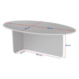 Tavolino da Salotto Marrone Noce Beige Marmo Forma Rettangolare Materiale Piano in Legno Nobilitato 120x65x40h cm, Colore Ripiano Beige - Parona