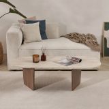 Tavolino da Salotto Marrone Noce Beige Marmo Forma Rettangolare Materiale Piano in Legno Nobilitato 130x65x40h cm, Colore Ripiano Beige - Dozza