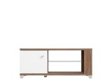 Tavolino da Salotto Marrone Noce Bianco 3 Vani con Piedini 118x60x48.5h cm, Forma Rettangolare - Treiso
