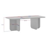 Tavolino da Salotto Marrone Noce Bianco Marmo Forma Rettangolare Materiale Piano in Legno Nobilitato 120x60x41h cm, Colore Ripiano Bianco - Nomeva