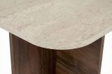 Tavolino da Salotto Marrone Noce Bianco Marmo Forma Rettangolare Materiale Piano in Legno Nobilitato 120x60x41h cm, Colore Ripiano Bianco - Nomeva