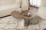 Tavolino da Salotto Marrone Noce Bianco Portariviste Forma Rettangolare 90x60x35h cm, Colore Ripiano Marrone - Mansue