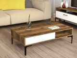Tavolino da Salotto Marrone Noce Bianco Portariviste un Vano 105x60x33h cm, Forma Rettangolare - Gru