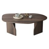 Tavolino da Salotto Marrone Noce Forma Ovale Materiale Piano in Legno Nobilitato 100x60x35h cm, Colore Ripiano Marrone - Lozza