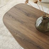 Tavolino da Salotto Marrone Noce Forma Ovale Materiale Piano in Legno Nobilitato 100x60x35h cm, Colore Ripiano Marrone - Lozza
