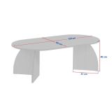 Tavolino da Salotto Marrone Noce Forma Ovale Materiale Piano in Legno Nobilitato 120x60x40h cm, Colore Ripiano Marrone - Nohaza